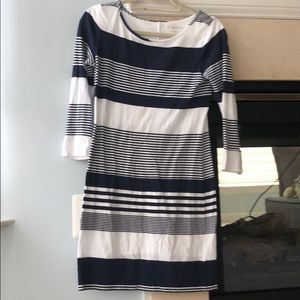 Navy and white cotton dress